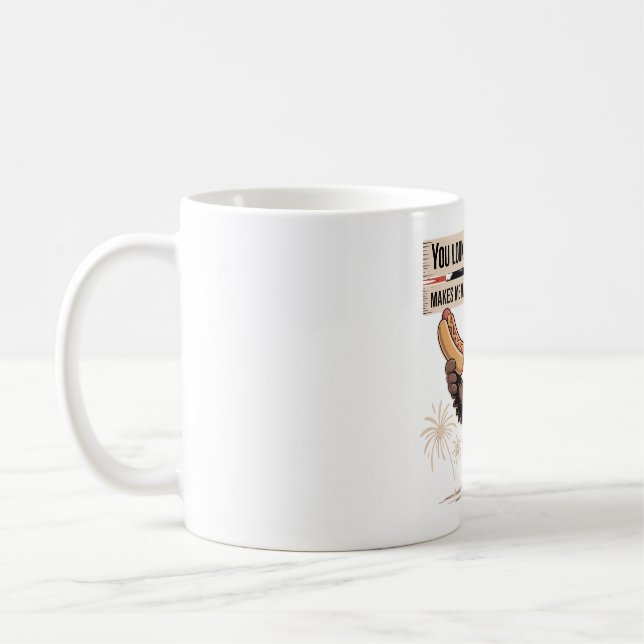 Statue Eagle Hot Dog 4. Juli Funny Art Kaffeetasse (Links)