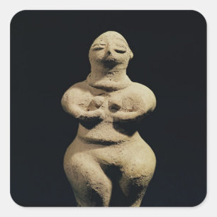 Statue einer Göttin, 6. Jahrtausend BC Quadratischer Aufkleber