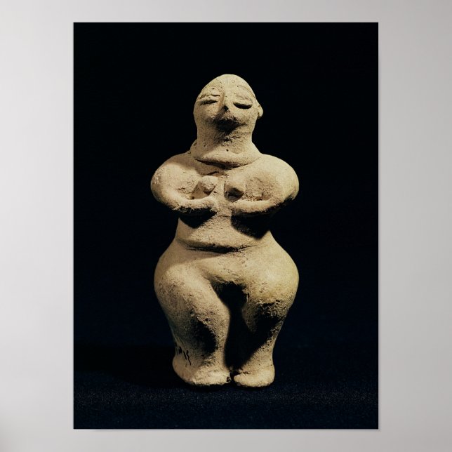 Statue einer Göttin, 6. Jahrtausend vor Christus Poster (Vorne)