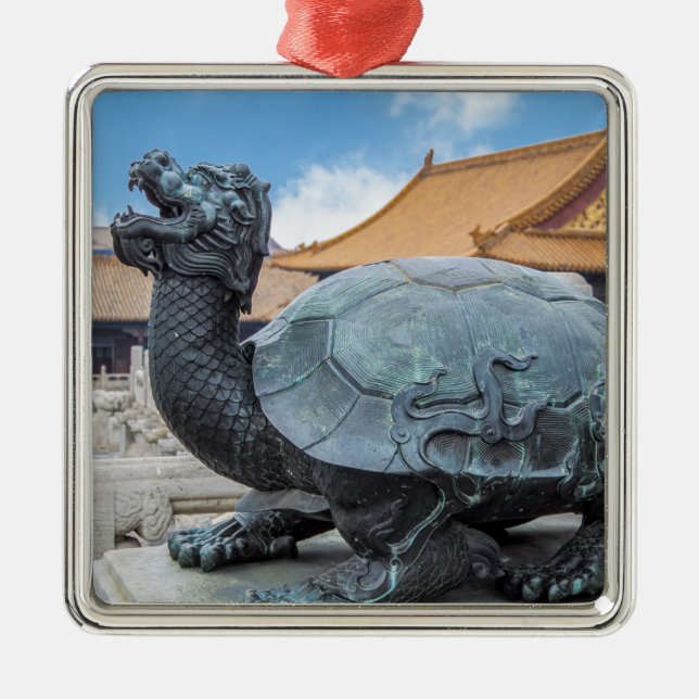 Statue einer Schildkröte in der Verbotenen Stadt - Ornament Aus Metall (Vorne)