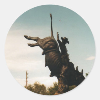 Statue eines Bullers(kkincade12) Runder Aufkleber