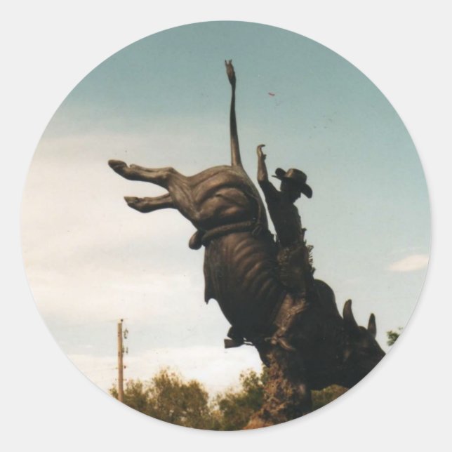 Statue eines Bullers(kkincade12) Runder Aufkleber (Vorderseite)