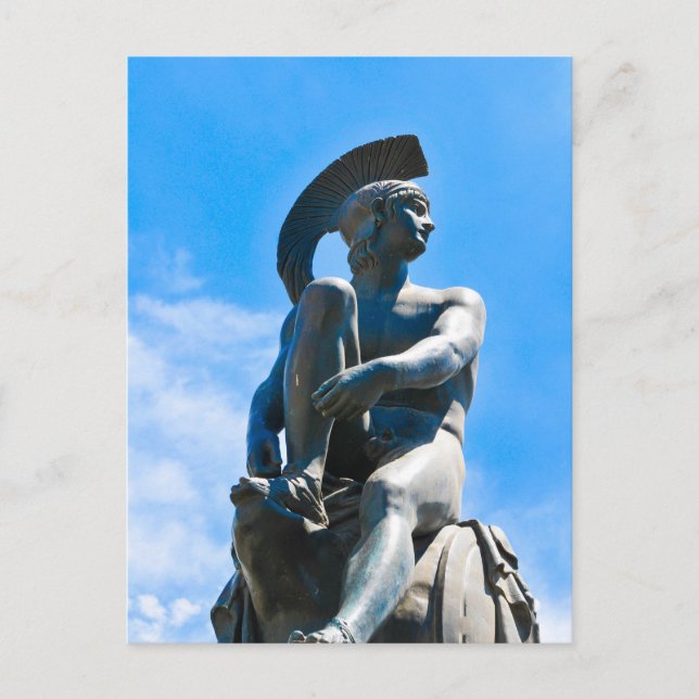 Statue eines griechischen Soldaten in Athen, Griec Postkarte (Vorderseite)