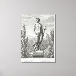 Statue eines Satyr, der eine Weintraube, Versa Leinwanddruck
