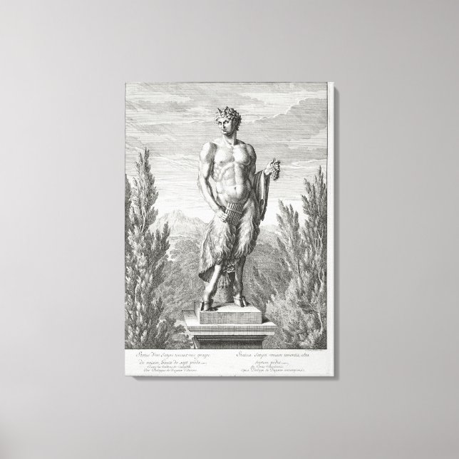 Statue eines Satyr mit einem Haufen Trauben, Versa Leinwanddruck (Vorderseite)