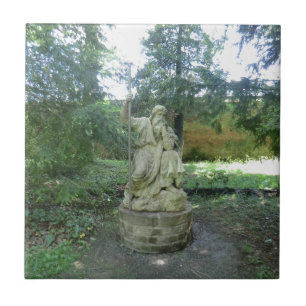 Statue eines Waliser-Druiden bei Erddig Hall Fliese