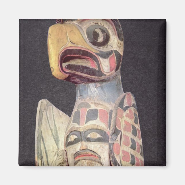 Statue Haida "Thunderbird" (lackiertes Holz) Magnet (Vorne)