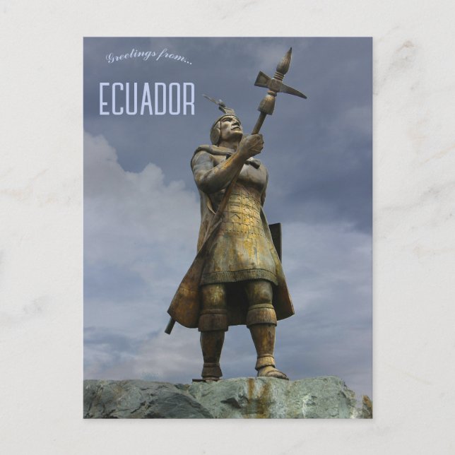 Statue Huyna Cápac Cuenca Ecuador Postkarte (Vorderseite)
