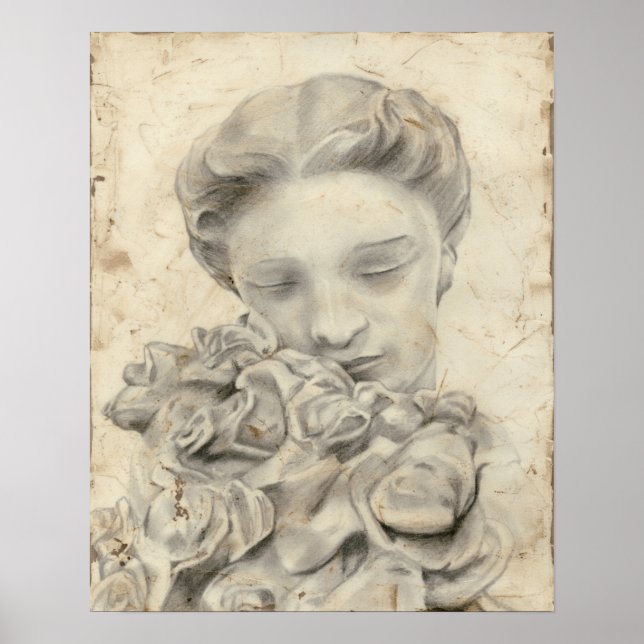 Statue im Garten I Poster (Vorne)