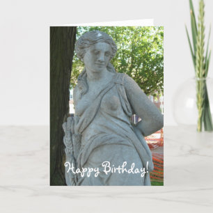 Statue im Park, Happy Birthday! Karte