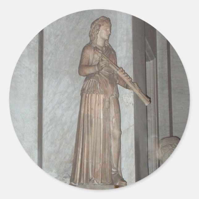 Statue im Vatikanmuseum in Rom, Italien Runder Aufkleber (Vorderseite)