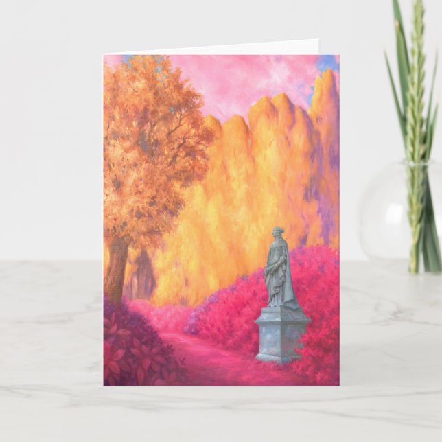 "Statue in a Garden." Greeting Card Karte (Vorderseite)