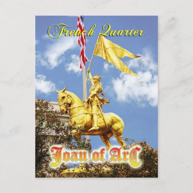 Statue Joan of Arc (Magd of Orleans), New Orleans Postkarte (Vorderseite)