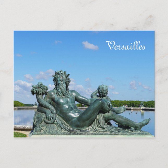 Statue La Loire im Garten des Schlosses Versailles Postkarte (Vorderseite)