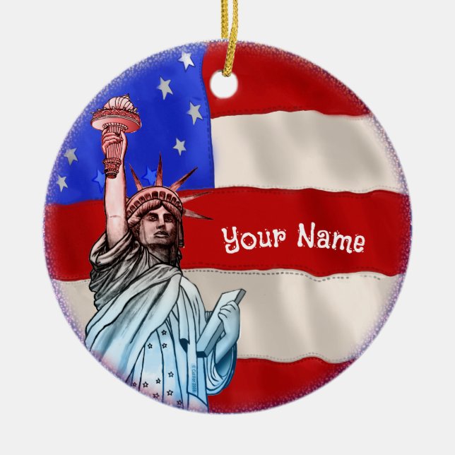 Statue Liberty Keramik Ornament (Vorne)