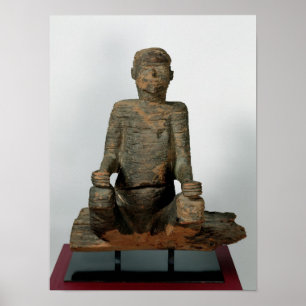 Statue of a seated man, Mbembe, Nigeria Poster