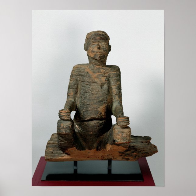 Statue of a seated man, Mbembe, Nigeria Poster (Vorne)