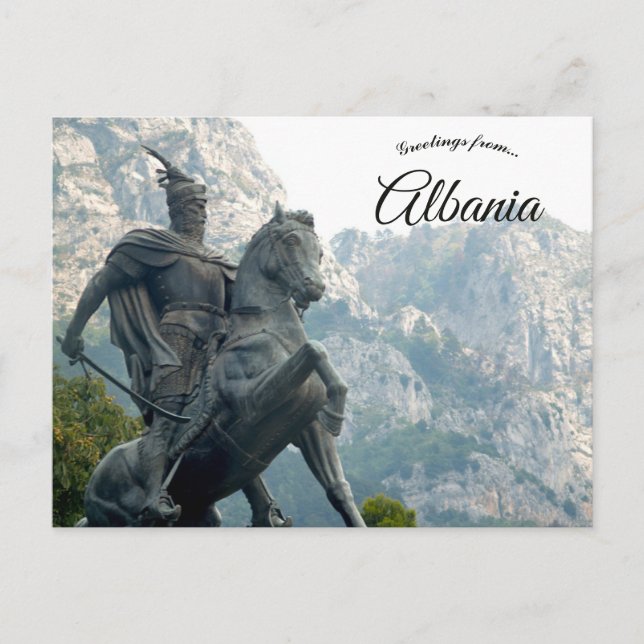 Statue of George Kastrioti Skanderbeg in Albania Postkarte (Vorderseite)