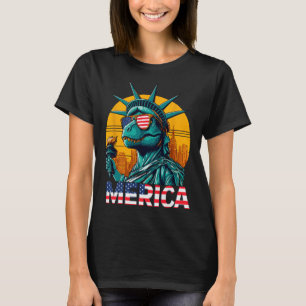 Statue Of Liberty 4. Juli Trex Jungen Amerikanisch T-Shirt