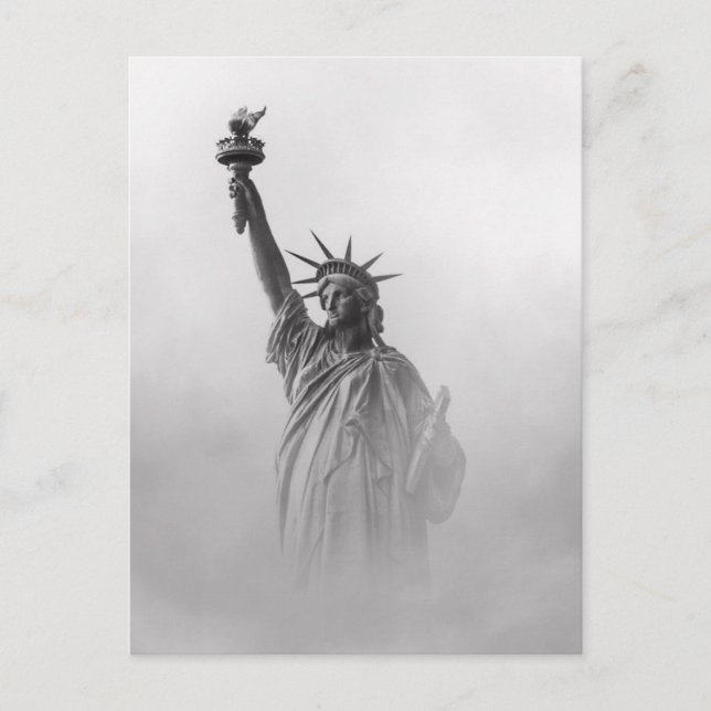 Statue of Liberty America Schwarz-Weiß Postkarte (Vorderseite)