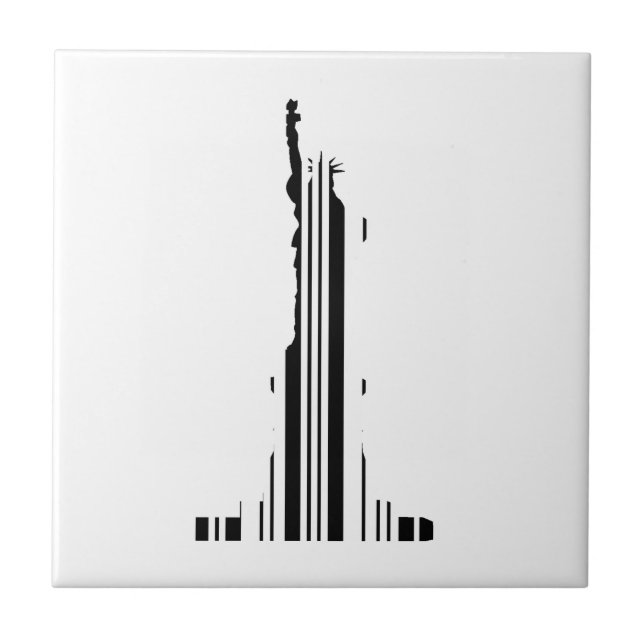 STATUE OF LIBERTY BAR CODE New York Barcode Fliese (Vorderseite)