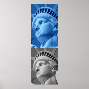 Statue of Liberty Blue Gray Pop Kunstgewerbe Poster