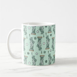Statue of Liberty - Green Stars Coffee Mug Kaffeetasse