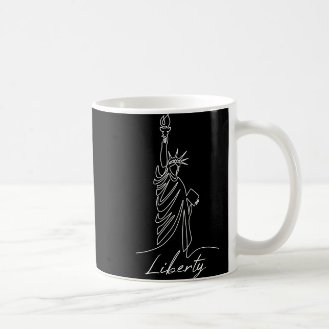 Statue Of Liberty Hand-drawn One Line New Art Draw Kaffeetasse (Rechts)