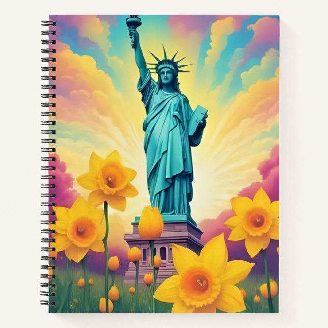 Statue of Liberty in Spring Notizbuch (Vorderseite)