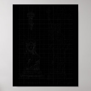 Statue Of Liberty Insel New York Technisches Diagr Poster