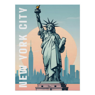 Statue of Liberty New York City Reiseplakat Poster