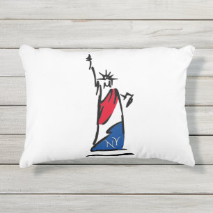 Statue of Liberty NY Rot Weiß Blau Kissen Für Draußen