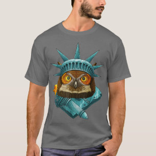 Statue of Liberty Owl 4. Juli Night Bird USA A T-Shirt