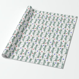Statue of Liberty - Patriotic Stars Wrapping Paper Geschenkpapier