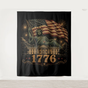 Statue of Liberty patriotische amerikanische Flagg Wandteppich