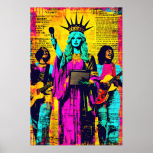 Statue of Liberty Pop Art  Poster