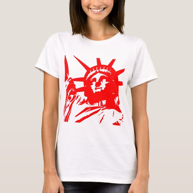 Statue of Liberty Pop Art USA Symbol T-Shirt (Vorderseite)