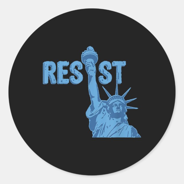 Statue of Liberty Resist Grafik #resiste Anti Runder Aufkleber (Vorderseite)