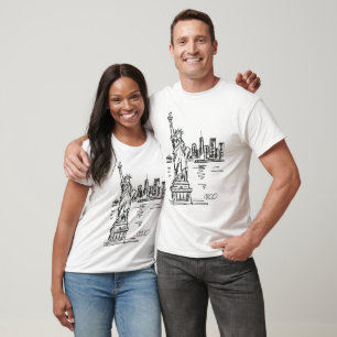 Statue Of Liberty Schnelle Tuschzeichnung T-Shirt