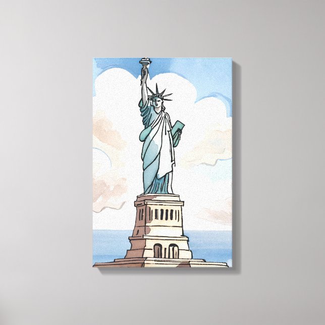 Statue Of Liberty | Sehenswürdigkeit Leinwanddruck (Vorderseite)
