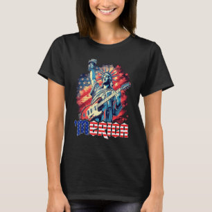 Statue of Liberty spielt Gitarre 4. Juli Meric T-Shirt