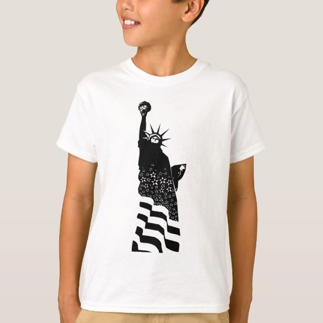 Statue of Liberty USA Black American Symbol T-Shirt (Vorderseite)