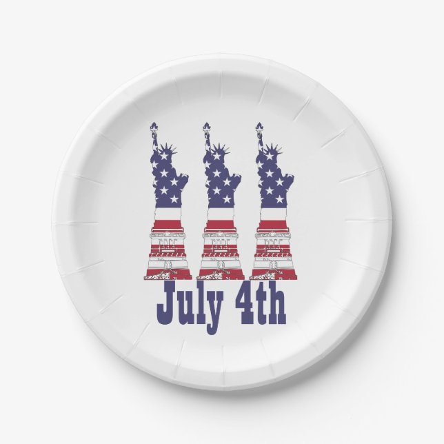Statue of Liberty, USA Flag, 4. Juli Teller (Vorderseite)
