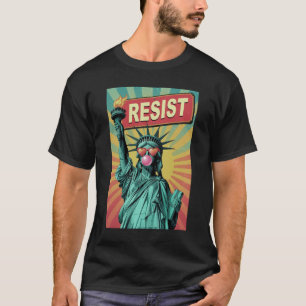 Statue Of Liberty Widerstandsschild Kaugummi Herz T-Shirt