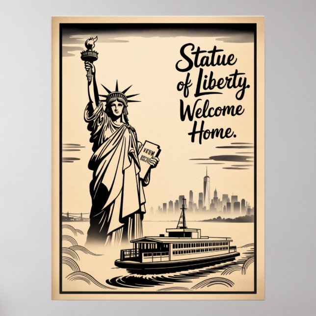Statue Of Liberty Willkommensposter Poster (Vorne)