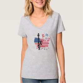 Statue of Liberty with American Flag – Patriotic T-Shirt