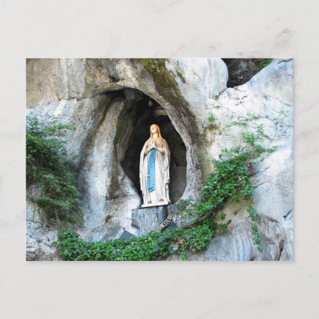 Statue Our Lady of Lourdes, Lourdes, Frankreich Postkarte (Vorderseite)