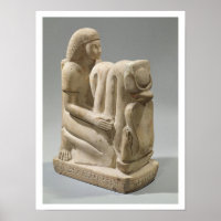 Statue Setau, die die Cobra-Göttin Nekhb präsentie