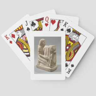 Statue Setau, die die Cobra-Göttin Nekhb präsentie Spielkarten