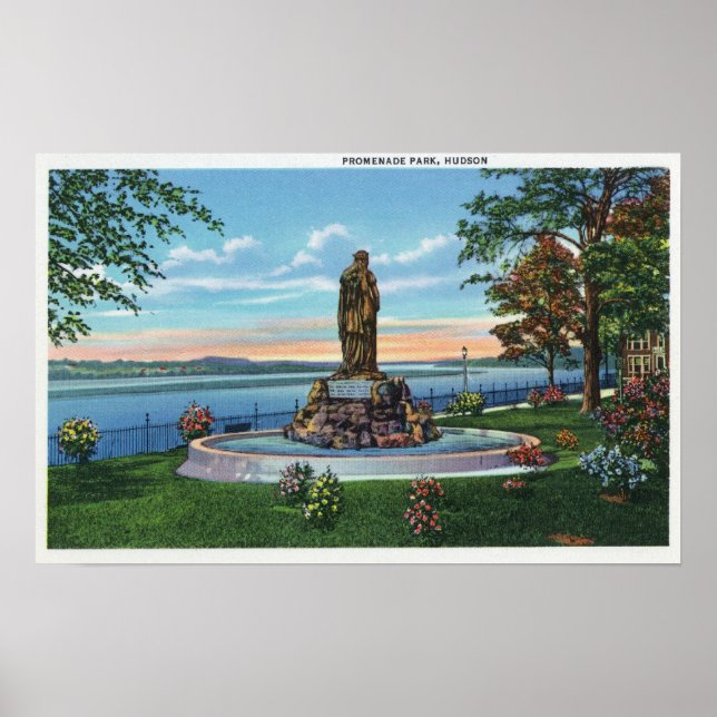 Statue Szene im Promenade Park Poster (Vorne)